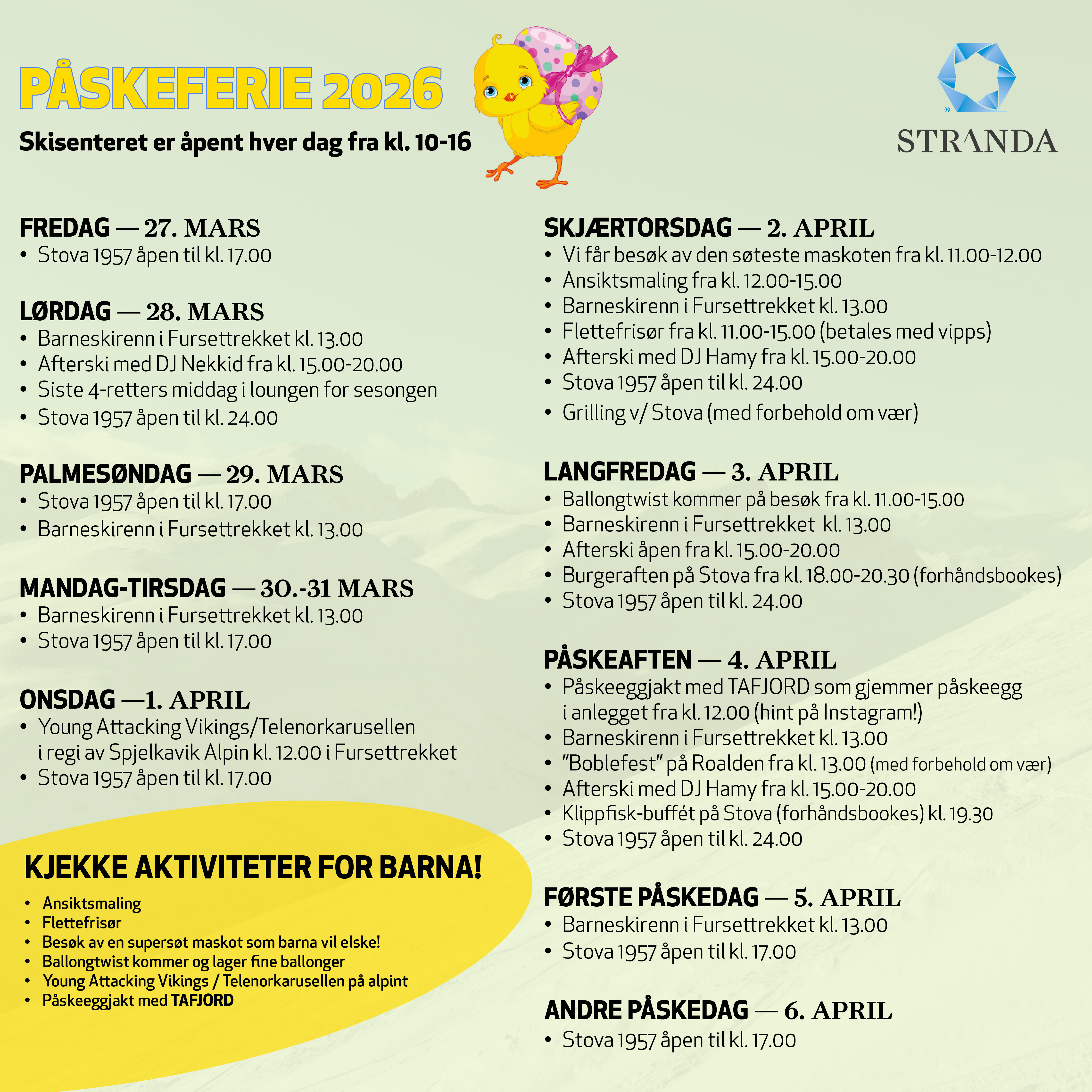Påskeprogram 2026